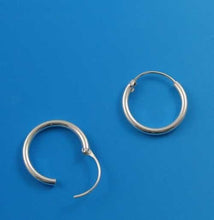 Load image into Gallery viewer, Sleek! Sterling Silver Hinged 18mm Hoop Earrings 9760 - PremiumBead Primary Image 1
