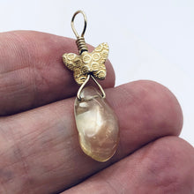 Load image into Gallery viewer, Glowing Golden Butterfly Citrine Nugget 14K Gold Filled Pendant | 1 3/8" Long |