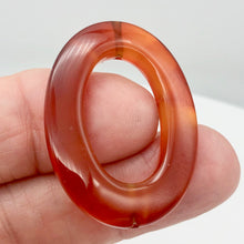 Load image into Gallery viewer, Carnelian Agate Picture Frame Beads 8" Strand |40x30x5mm|Red/Orange|Oval |5 Bds| - PremiumBead Alternate Image 9