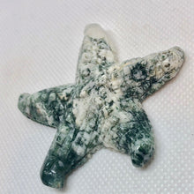 Load image into Gallery viewer, Tree Agate Carved Starfish Pendant Bead | 61x57x11mm | White with Forst Green - PremiumBead Alternate Image 3