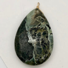 Load image into Gallery viewer, Wow Tsunami Sediment Stone Wire Wrap Pendant | 55x35mm | Deep Green |