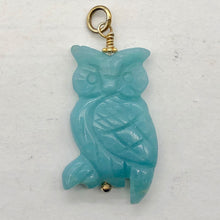 Load image into Gallery viewer, Amazonite Owl 14K Gold Filled Pendant | 1 3/4" Long | Blue | 1 Pendant |
