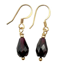 Load image into Gallery viewer, Natural AAA 14K Deep Garnet Drop Earrings | Red | 1 1/4" Long |