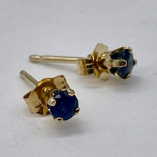 Load image into Gallery viewer, Sapphire 14K Gold 3mm Stud Round Earrings | 3mm | Blue | 1 Pair |