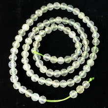 Load image into Gallery viewer, Prehnite Faceted Strand Round | 4 mm | Light Green | 80-90 Beads |