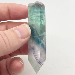 Fluorite Rainbow Crystal with Natural End |3.0x.94x.5"|Green,Blue, Purple| 1444R - PremiumBead Alternate Image 6