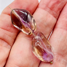 Load image into Gallery viewer, Ametrine Large Nugget Pendant Beads | 22x12x12/22x15x10 | Purple/Gold | 2 Beads|