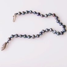 Load image into Gallery viewer, Blue Peacock 4.5mm Pearl & Silver 6.5" Bracelet 9916K - PremiumBead Primary Image 1