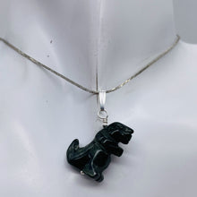 Load image into Gallery viewer, T-Rex Dinosaur Carved Kambaba Jasper Sterling Silver Pendant