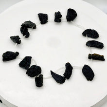 Load image into Gallery viewer, Tektite Natural Pendant Bead Strand | 39x19x9 to 22x12x7mm | 16 Beads |