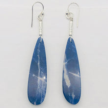 Load image into Gallery viewer, Sodalite Sterling Silver Teardrop | 3" Long | Blue/White | 1 Pair Earrings |