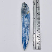 Load image into Gallery viewer, Kyanite 9.9g Spear Pendant Bead | 81x13x4mm | Blue Silver | 1 Bead |