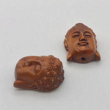Load image into Gallery viewer, Sacred Boxwood Southeast Asian Buddha Ojime/Netsuke Bead | 24x16x12mm | Brown - PremiumBead Alternate Image 2