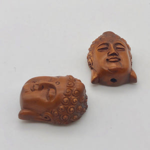 Sacred Boxwood Southeast Asian Buddha Ojime/Netsuke Bead | 24x16x12mm | Brown - PremiumBead Alternate Image 2