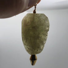 Load image into Gallery viewer, Chatoyant Green Hiddenite Kunzite Crystal 14K Gold Filled Pendant | 1 7/8" |