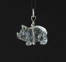 Load image into Gallery viewer, Piggie! Clear Quartz Pig & Sterling Silver Pendant 509274QZS - PremiumBead Primary Image 1