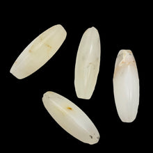 Load image into Gallery viewer, 4 (Four) Pristine White Dendritic 28x10x10mm Opal Triangle cut Beads