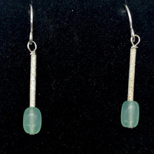 Load image into Gallery viewer, Unique Gem Quality Chrysoprase & Sterling Silver Earrings | 1 1/2 inch long | - PremiumBead Alternate Image 2