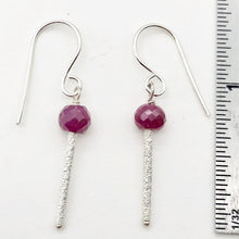 Load image into Gallery viewer, Natural Precious Gemstone Ruby Sterling Silver Earrings | 1 3/8 Inch Long | - PremiumBead Alternate Image 4