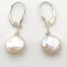 Load image into Gallery viewer, Creamy White Coin FW Pearl Lever Back Earrings | 1 1/4" Long | White | 1 Pair |