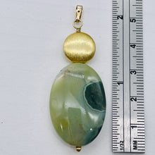 Load image into Gallery viewer, Ocean Jasper 14K Gold Filled Oval Pendant | 2" Long | Green | 1 Pendant |