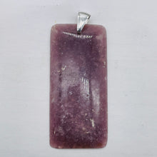 Load image into Gallery viewer, Natural Purple Lepidolite Large Rectangular Sterling Silver Pendant | 2 3/4" |