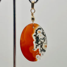 Load image into Gallery viewer, Moss Agate Oval 14K Gold Filled Pendant | 2" Long | Red Green Clear | 1 Pendant|
