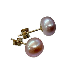 Load image into Gallery viewer, Fresh Water Pearl 14K Gold Stud Earrings | 1/4 inch | Lavender | 1 Pair |