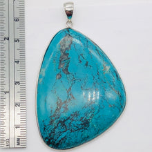 Load image into Gallery viewer, Natural Turquoise 88ct Sterling Silver Pendant | 2 1/2x1 3/4" | Blue/Black | 1 |