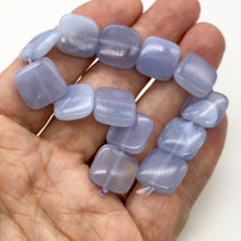 Load image into Gallery viewer, Blue Chalcedony Square Half Strand | 16x16x6 | Blue | 13 Beads |