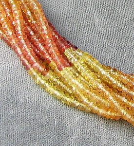 Autumn Leaves 37cts Natural Sapphire Faceted Roundel Bead Strand 106084 - PremiumBead Alternate Image 3