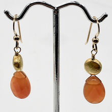 Load image into Gallery viewer, Botswana 14K Gold Filled Faceted Briolette Earrings | 1 3/4" Long | Peach |