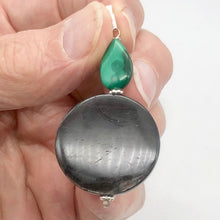 Load image into Gallery viewer, Hypersthene and Malachite Sterling Silver Goddess Pendant | 2 Inch|Silver Green|