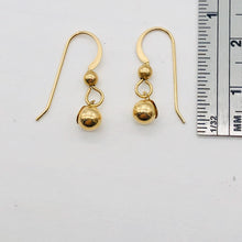 Load image into Gallery viewer, 14K Gold 5mm Ball Drop Earrings | 3/4" Long | Gold | 1 Pair Earrings |