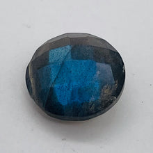 Load image into Gallery viewer, 1 Fiery Labradorite 12x7mm to 12.5x6.5mm Faceted Coin Briolette Bead 9637B