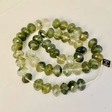 Load image into Gallery viewer, Rutilated Quartz 80 grams Faceted Graduated Roundels | 12x8mm | Green/Clear | 18