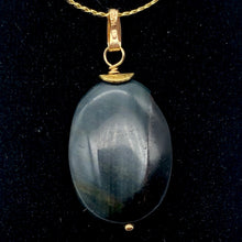 Load image into Gallery viewer, Hypersthene 14K Gold Filled Oval | 1.5" | Mirrored Black/Gold | 1 Pendant |