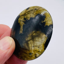 Load image into Gallery viewer, Labradorite Disc Pendant Bead | 45x5mm | Green Black | 1 Bead