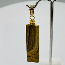 Load image into Gallery viewer, Picture Jasper 14K Gold Filled Drop/Dangle Pendant | 2 1/2" Long | Brown.Orange|