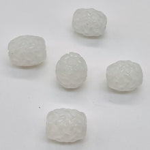 Load image into Gallery viewer, Jade AAA Carved Barrel Bead | 16x14mm | White | 1 Bead |