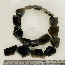 Load image into Gallery viewer, Grey Black Moonstone 104g Faceted Bead Strand | 15 1/2" |Gray Black | 16 Beads |