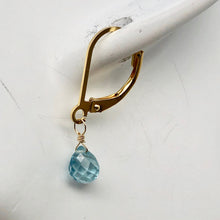 Load image into Gallery viewer, Faceted 6x4mm Blue Zircon 14Kgf Drop Earrings | 1" long | Blue | - PremiumBead Alternate Image 5