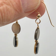 Load image into Gallery viewer, Black Lip Mussel Shell Pearl Drop/Dangle 14kgf Earrings| 1 1/2" Long | 1 Pair |