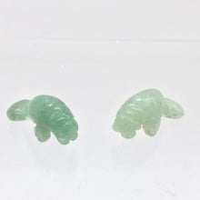 Load image into Gallery viewer, Grace 2 Carved Green Aventurine Manatee Beads | 21x11x9mm | Green - PremiumBead Primary Image 1