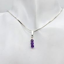 Load image into Gallery viewer, AAA Natural Faceted Amethyst Round 4mm beads Pendant | 1" Long | Purple |