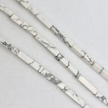Load image into Gallery viewer, White and Grey Howlite 20x4x4mm Rectangular Bead Strand - PremiumBead Primary Image 1