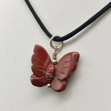 Load image into Gallery viewer, Flutter Carved Brecciated Jasper Butterfly and Sterling Silver Pendant 509256BJS - PremiumBead Alternate Image 9