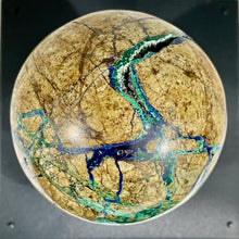 Load image into Gallery viewer, Azurite Malachite Chrysoprase Scry Crystal Round | 60mm | Green/Blue/Brown | 1 Sphere