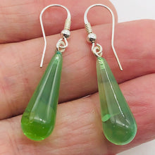 Load image into Gallery viewer, Amber Sterling Silver Earrings | 2 1/2" Long | Green | 1 Pair |