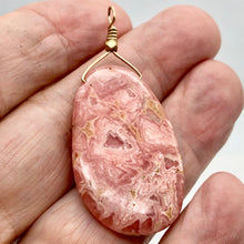 Load image into Gallery viewer, Natural Rhodochrosite 14kgf wire wrap pendant | 39x24x5mm 2 inches Long |